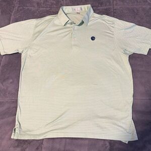 Peter Millar Men's Green Striped Polo - Eagle Point Golf Club - Size L